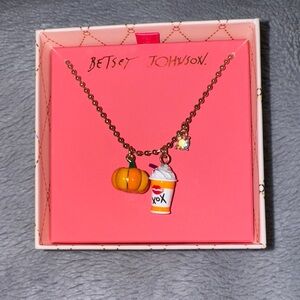 Betsey Johnson Pumpkin Spice Latte Necklace